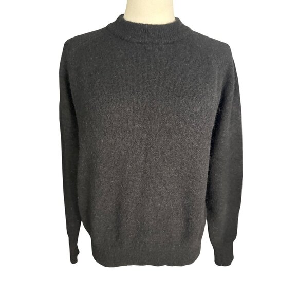 2/$30 Zara Small Jet Black Wool Alpaca Blend Sweater - Picture 1 of 14
